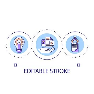 Automated content generation loop concept icon Stock Illustration