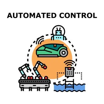 Automated control concept with smart devices operating systems Stockillustratie
