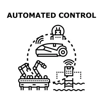 Automated control concept with smart devices operating systems Stockillustratie