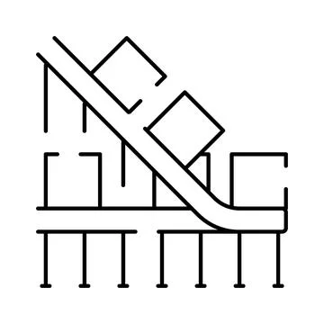 Automated conveyor belt moving boxes in factory Stock Illustration