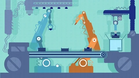 Automated conveyor production. Vidéo 81728985