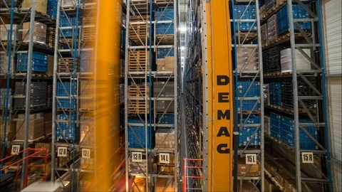 Automated Cranes System/Warehouse Time Lapse 4k Видео 89747389