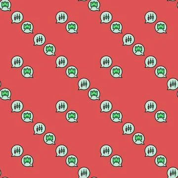 Automated Crypto Trading Chat vector colored seamless pattern Stock Illustration