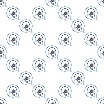 Automated Crypto Trading vector seamless pattern in outline style Stock Illustration