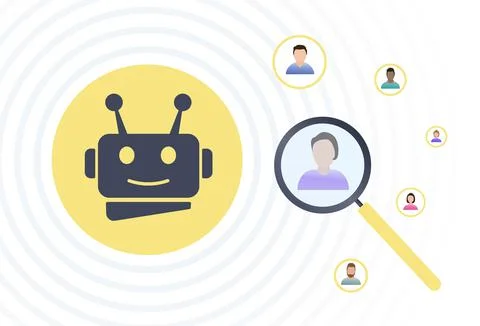 Automated Customer Segmentation concept. Target Audience using AI, Targeting and Stock Illustration