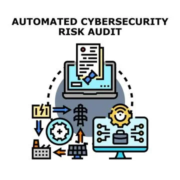 Automated cybersecurity risk audit process monitoring system イラスト素材