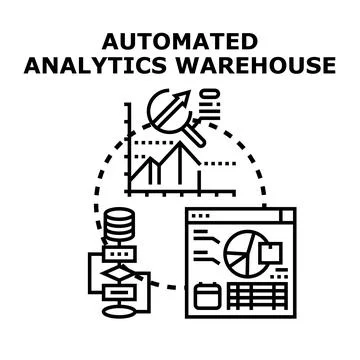 Automated data analytics warehouse concept illustration イラスト素材
