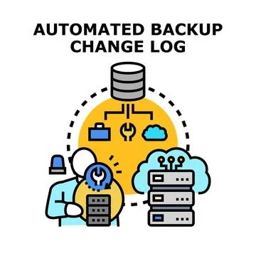 Automated data backup and server modification log Stock Illustration