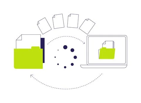 Automated data transfer abstract concept vector illustration. Stock Illustration