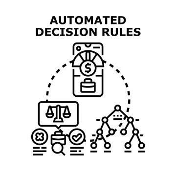 Automated decision rules applying business and financial concepts Illustration