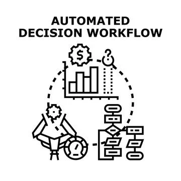 Automated decision workflow process with artificial intelligence Illustrazione stock