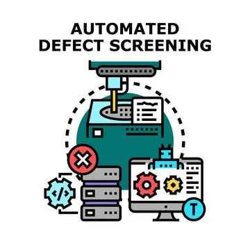Automated defect screening process managing product quality control Stock Illustration