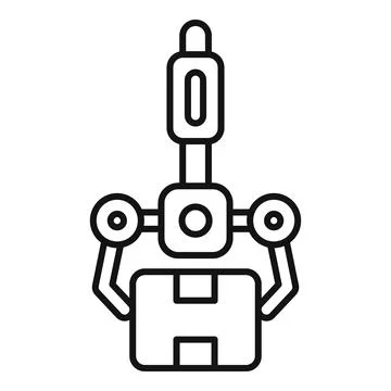 Automated delivery system processing parcel with robotic arm Stock Illustration