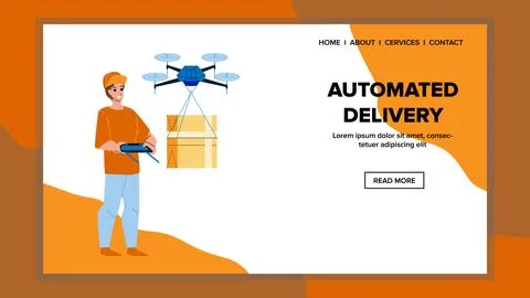 Automated delivery vector Illustrazione stock