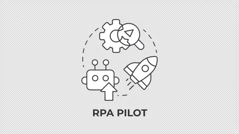 Automated development workflows line concept icons animation set Video stock 337774499