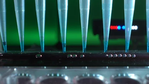 Automated DNA Processor real-time PCR cycler.  PCR robotic machine for molecu Stock Footage 121586964