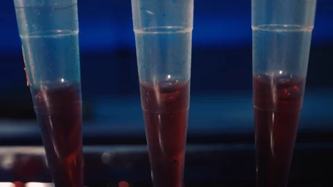 Automated DNA Processor real-time PCR cycler.  PCR robotic machine for molecu Video stock 128659091