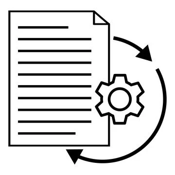 Automated document management system icon. Business automation sign. Stock Illustration