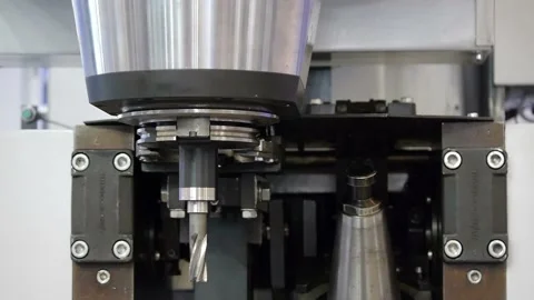 Automated drill changing headpiece. Video stock 101549707