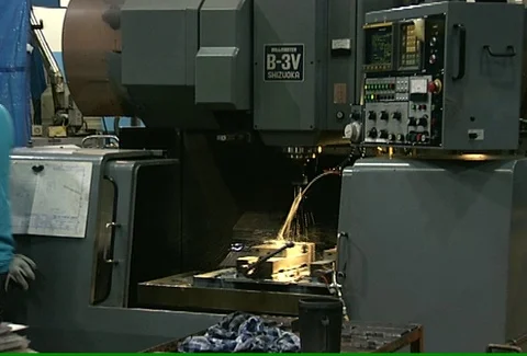 Automated Drill Zoom in Stock Footage 97073527