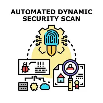 Automated dynamic security scan concept vector illustration Illustrazione stock