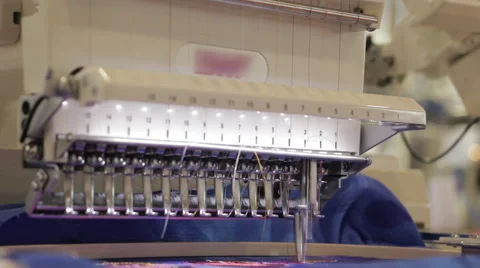 Automated Embroidery Thread Machine On Factory. Stock Footage 60593359
