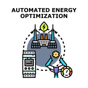 Automated energy optimization control system vector concept イラスト素材