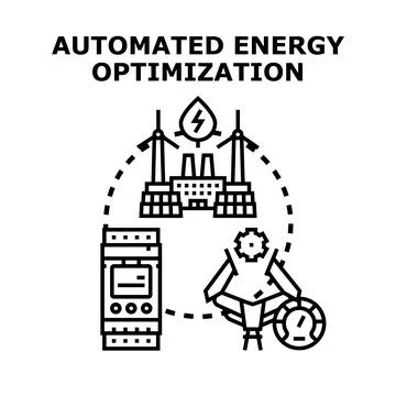 Automated energy optimization control system vector concept Stock Illustration