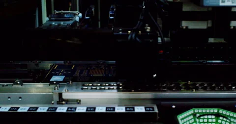 Automated equipment for diagnostics and testing of microchips and processors. Stock Footage 332897488