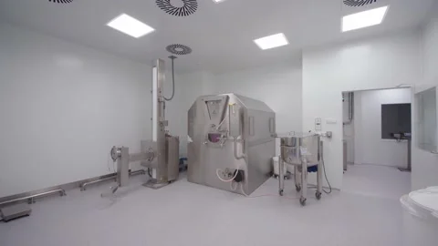 The automated equipment during the working process of medicine manufacturing Stock Footage 199683960