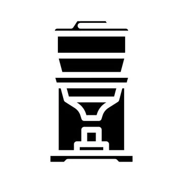 Automated feeder agri tech glyph icon vector illustration Stockillustratie