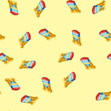 Automated feeder agri tech isometric icon seamless pattern Stock Illustration