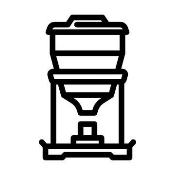 Automated feeder agri tech line icon vector illustration Stockillustratie