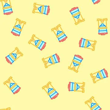 Automated feeder agri tech vector seamless pattern 库存插图