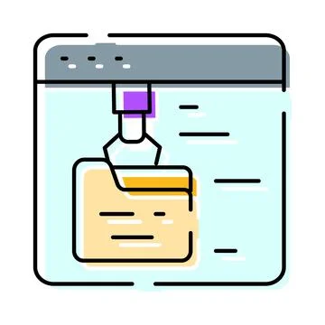 Automated file management using digital browser interface Stockillustratie