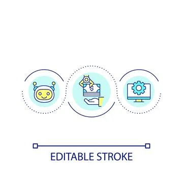 Automated financial management loop concept icon Stock Illustration