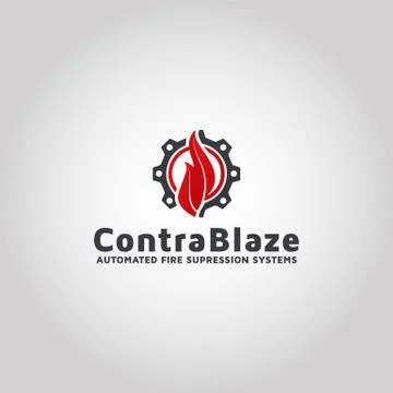 Automated fire suppression systems logo template design Stock Illustration