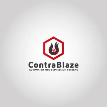 Automated fire suppression systems logo design Stock Illustration