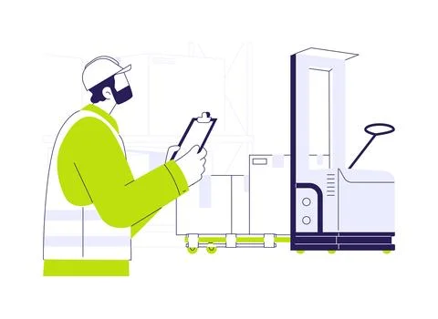 Automated forklift abstract concept vector illustration. Stock Illustration