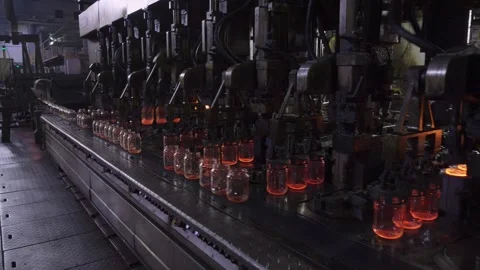 Automated glass jar production process Stock Footage 326778491
