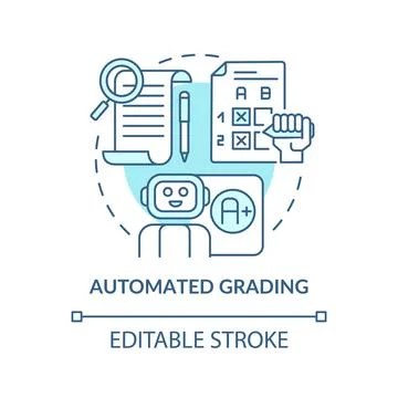Automated grading blue concept icon イラスト素材