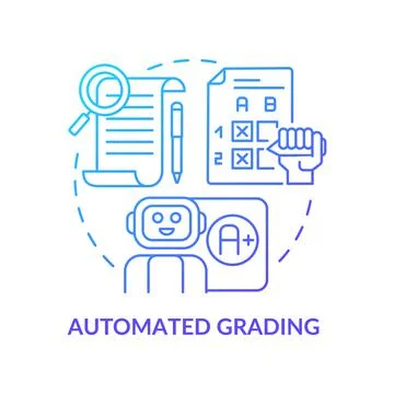 Automated grading blue gradient concept icon Stock Illustration