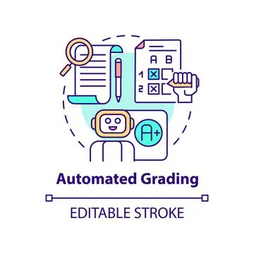 Automated grading concept icon Stock Illustration