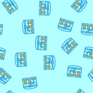 Automated greenhouse robot harvests vector seamless pattern Stock Illustration