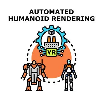 Automated humanoid rendering and virtual reality technologies Stock Illustration