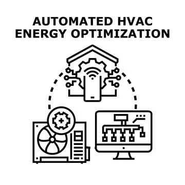 Automated hvac system energy optimization concept Illustration