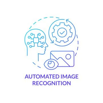 Automated image recognition blue gradient concept icon Stock Illustration