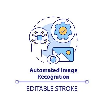 Automated image recognition concept icon Illustrazione stock