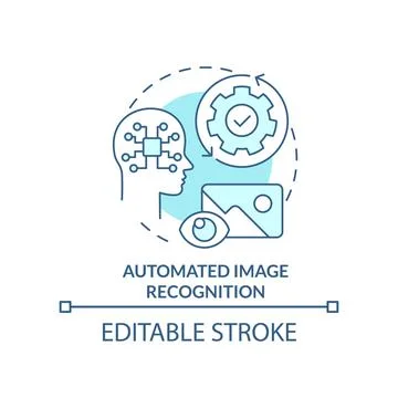 Automated image recognition turquoise concept icon Stock Illustration