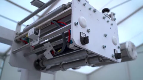Automated industrial machine with rotating rollers on a modern production line 스톡 동영상 341555981